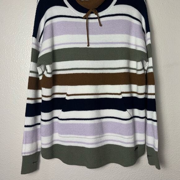 NEW Carve Designs Rockvale Sweater Cowl Neck Striped Thumb Holes Women's Size L - Picture 6 of 16